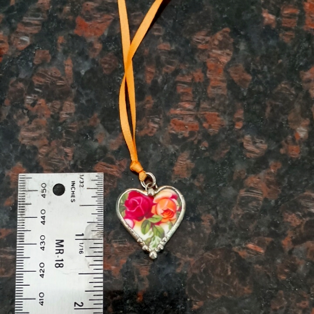 Heart-Shaped Floral Pendant